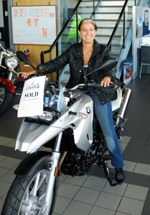 Sara Pedersen on her BMW F650GS